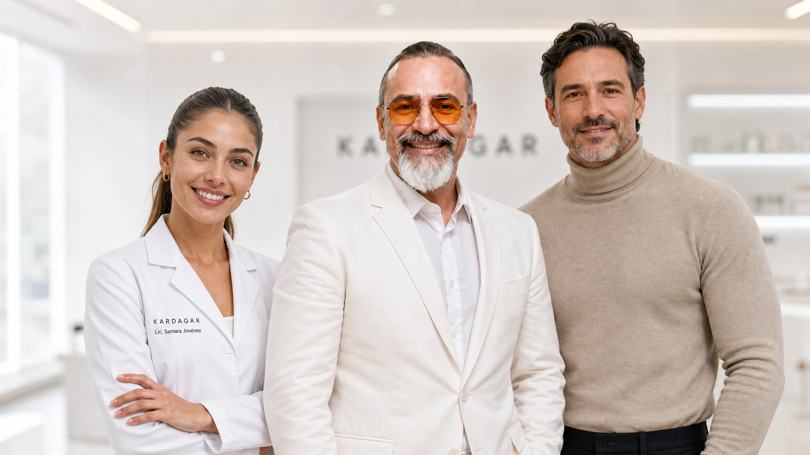 Coach Kardagar con su equipo de nutrición y coaching mental